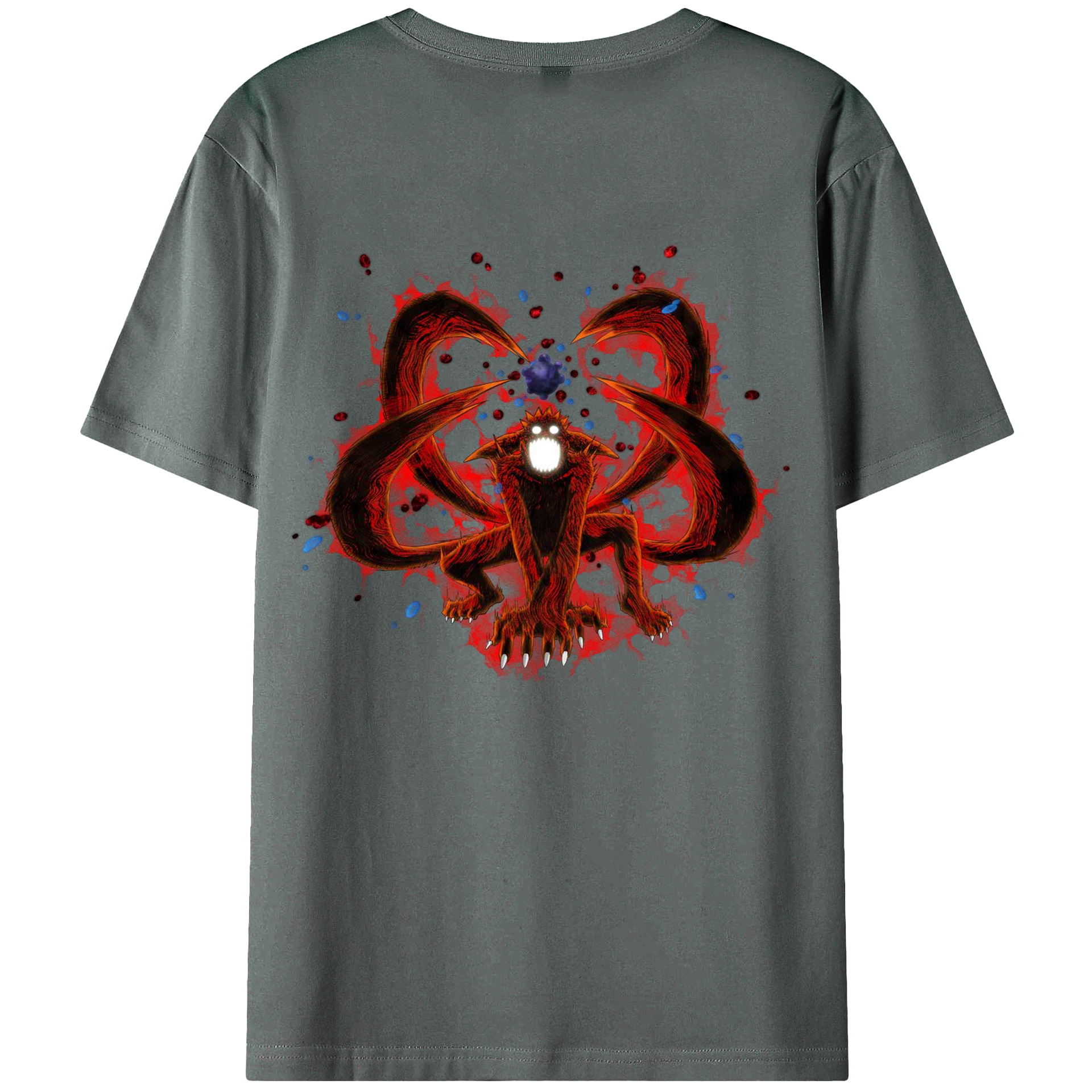 （画像用） NARUTO -ナルト- うずまき ナルト Uzumaki Naruto 綿100％ メンズ半袖Tシャツ（バックプリント） 通気性